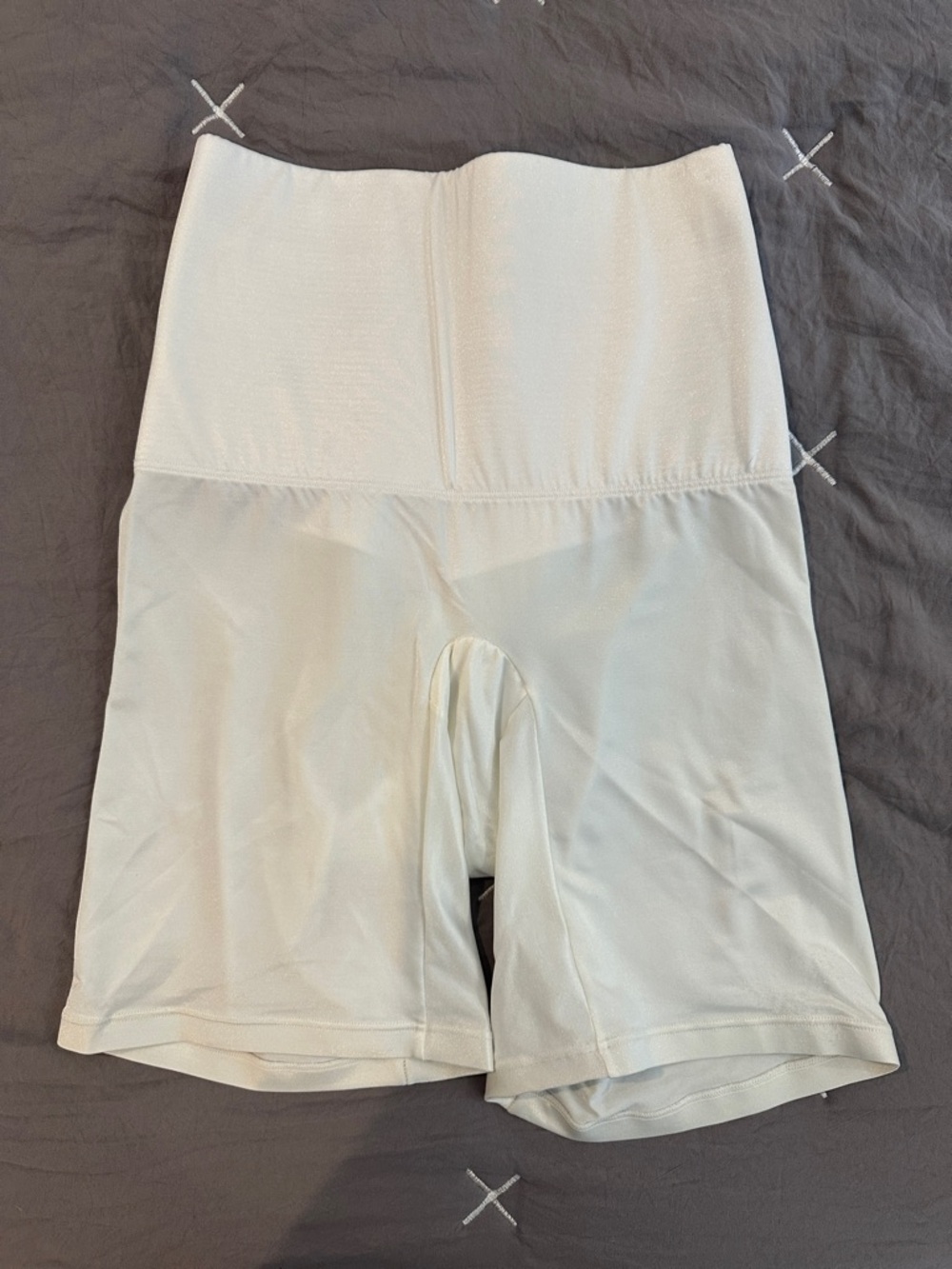 Hanes Cream High-Waist Bike Shorts